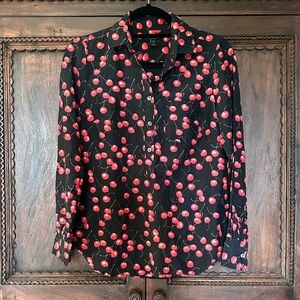 J.Crew Women’s Button-up Long Sleeve Cherry Print Blouse
size 2